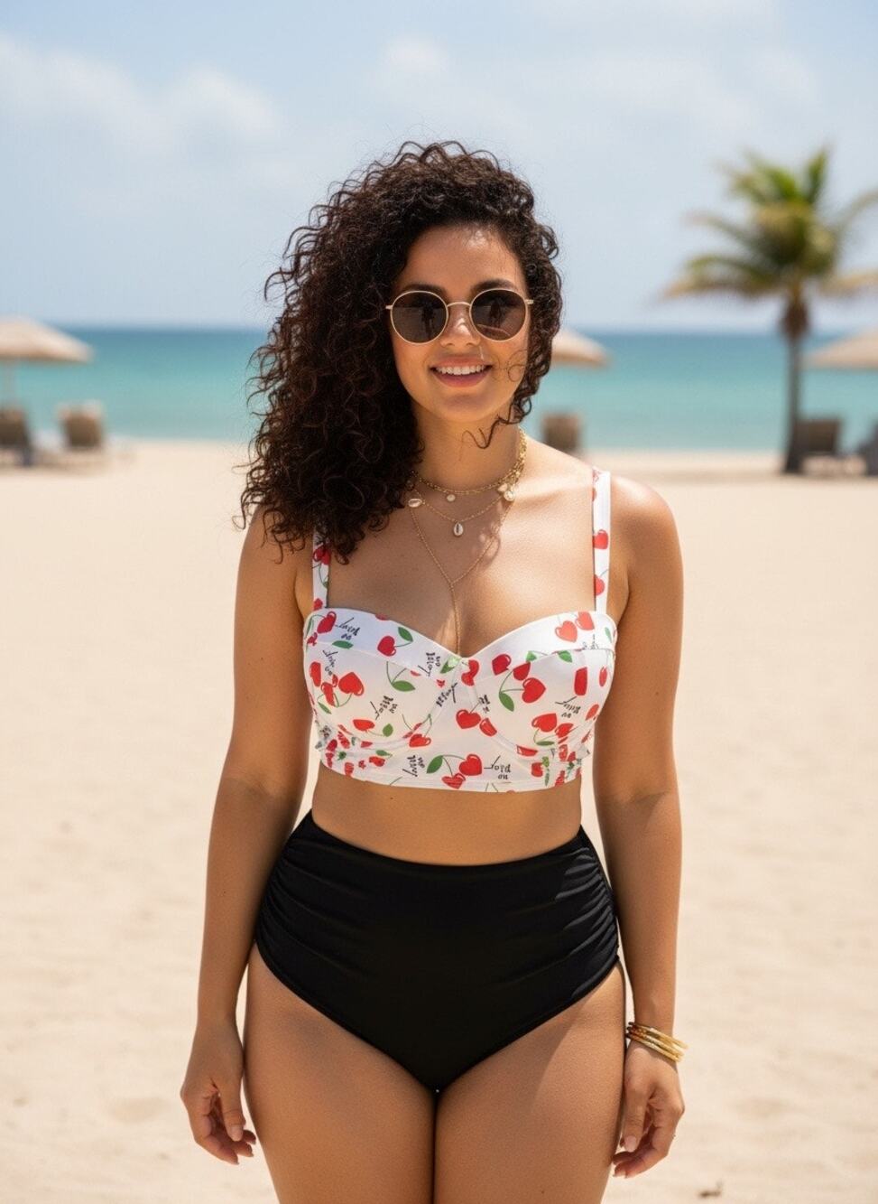 Betsey Johnson Cherry Bikini Top XXL NWT